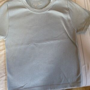 Kids Ribbed Blue T-Shirt